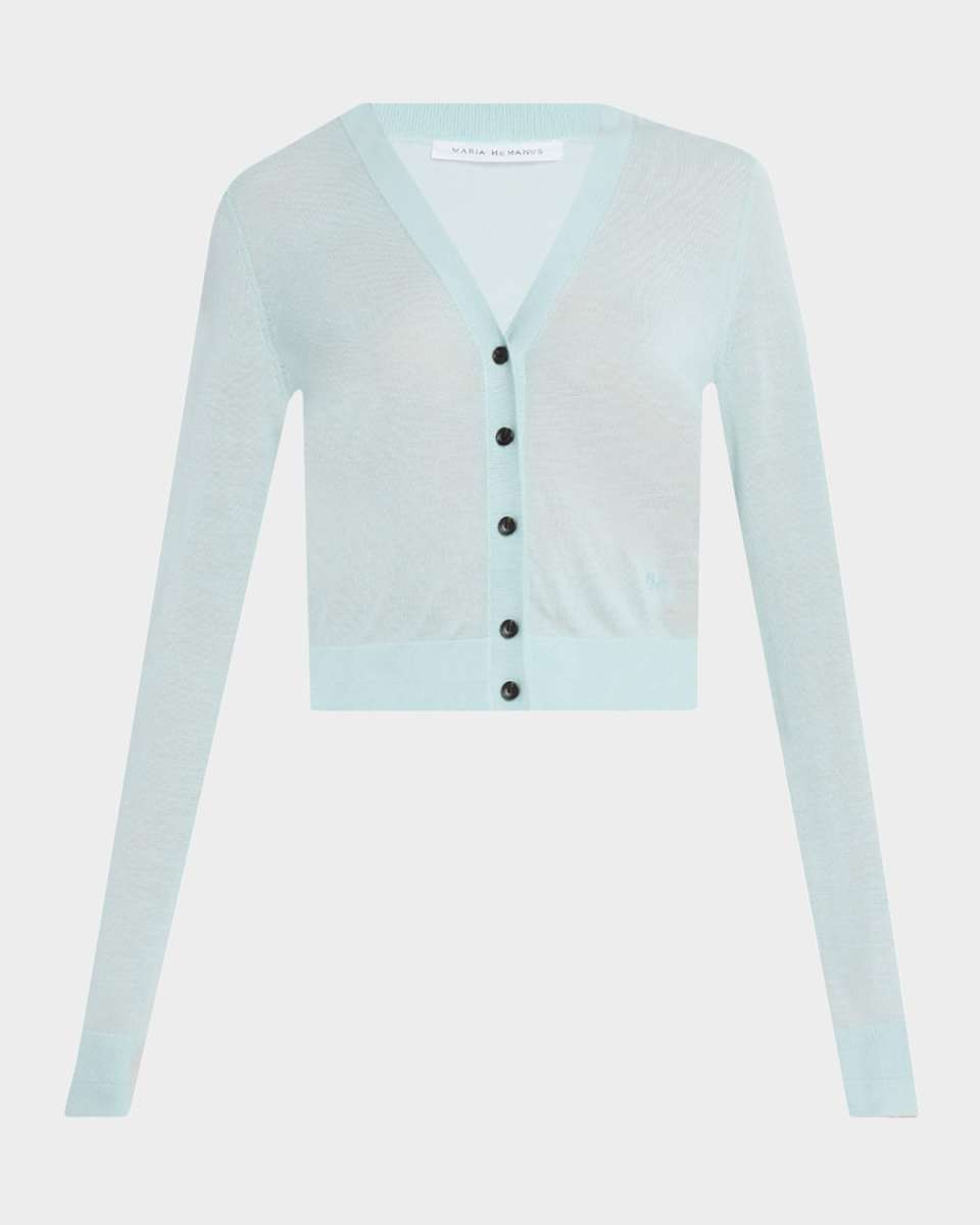 V-Neck Shrunken Cashmere Cardigan